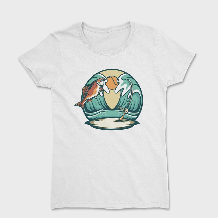 Bass Fishing Illustration 1, Tricou Femei