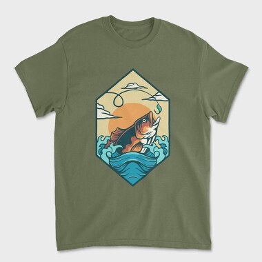 Bass Fishing Illustration 4, Tricou Barbati (Unisex)