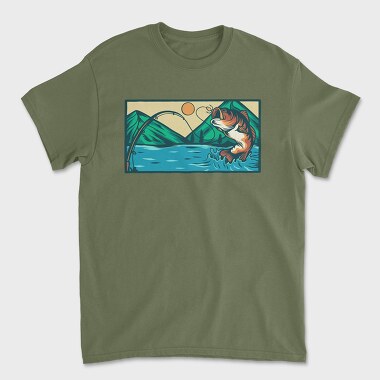 Bass Fishing Illustration 5, Tricou Barbati (Unisex)