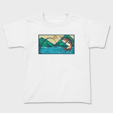 Bass Fishing Illustration 5, Tricou Copii