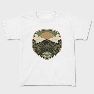 Green Vintage Landscape, Tricou Copii