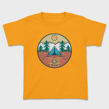 Mountain Camping Illustration, Tricou Copii