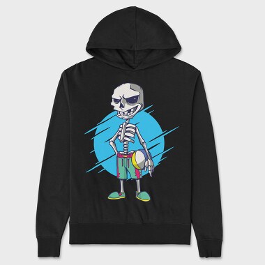 Beach Volley Skull, Hanorac Oversize Barbati (Unisex)