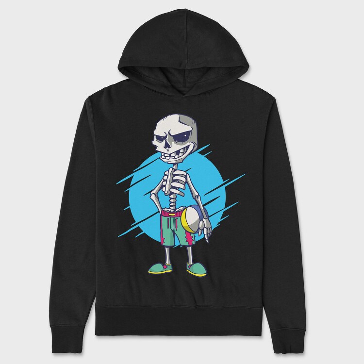 Beach Volley Skull, Hanorac Oversize Barbati (Unisex)