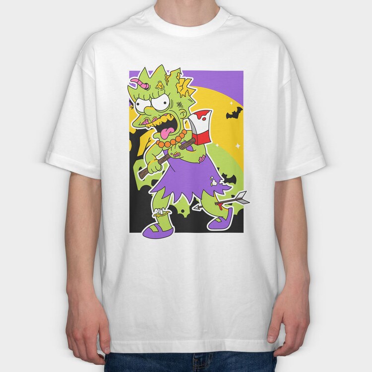 Zombie Lisa Nightmare, Tricou Oversize Barbati (Unisex)