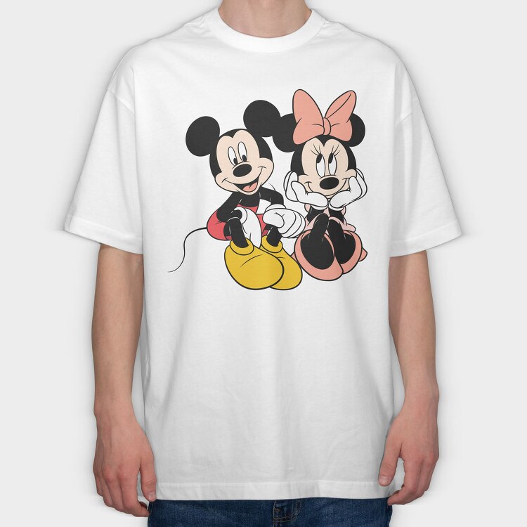 Mickey Minnie Love, Tricou Oversize Barbati (Unisex)