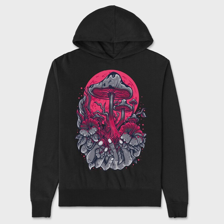 Mushroom Forest on the Hand , Hanorac Oversize Barbati (Unisex)