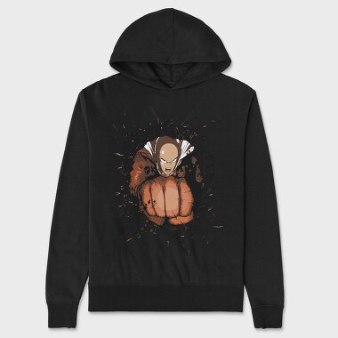 Saitama Kick One Punch Man, Hanorac Oversize Barbati (Unisex)