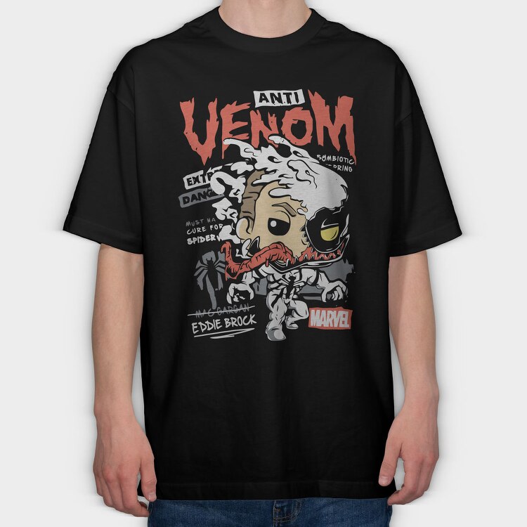Venomous Eddie Brock, Tricou Oversize Barbati (Unisex)