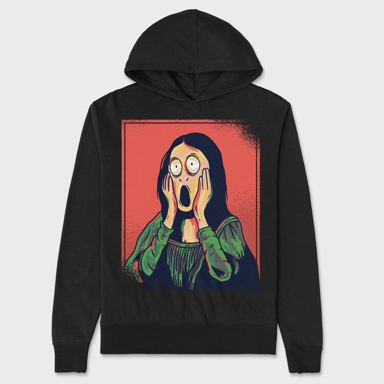 Mona Lisa Scream, Hanorac Oversize Barbati (Unisex)