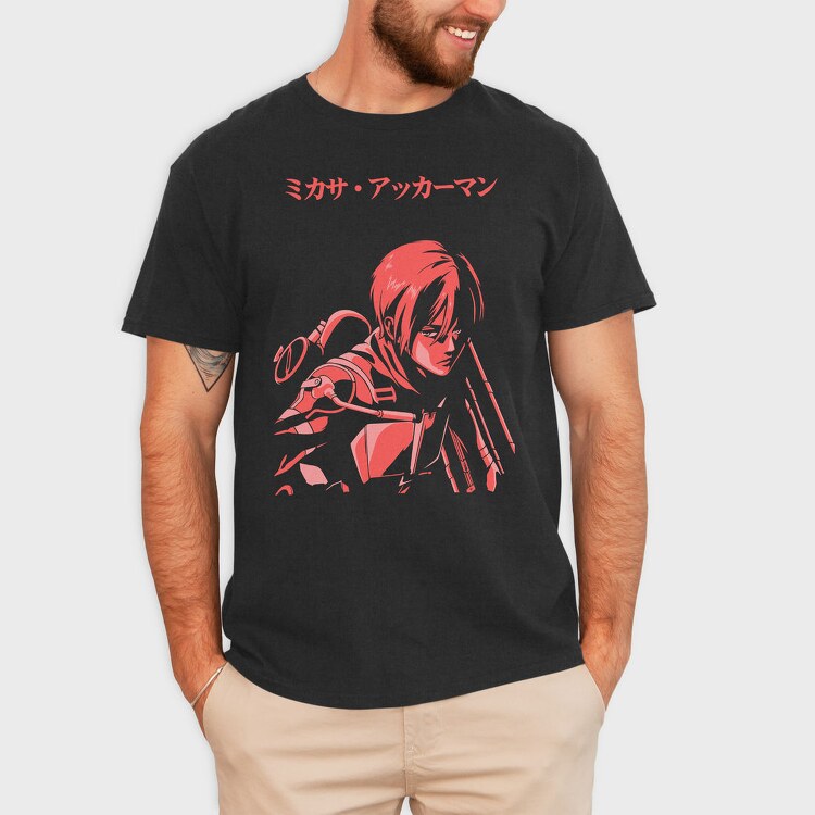 Mikasa Akkerman Red, Tricou Barbati (Unisex)
