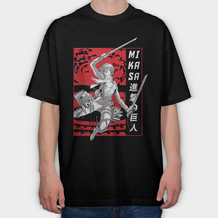 Mikasa Sword Fight, Tricou Oversize Barbati (Unisex)