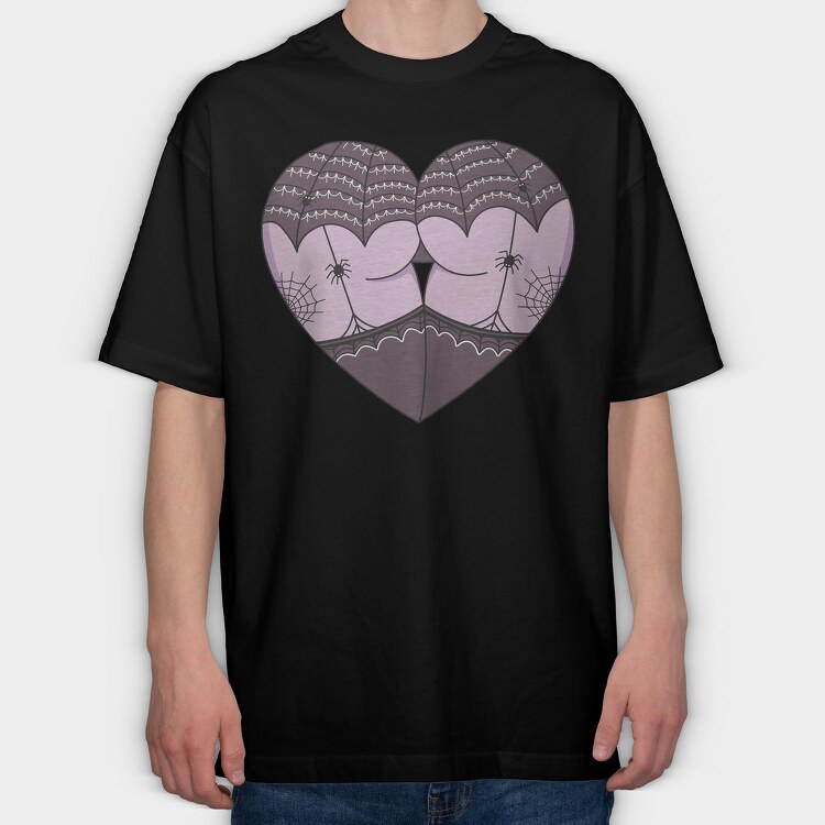 Spiderweb Heart, Tricou Oversize Barbati (Unisex)