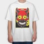 Halloween Devil Grin, Tricou Oversize Barbati (Unisex)