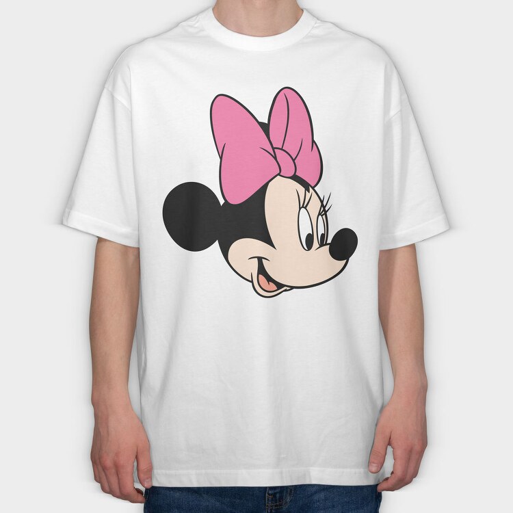 Minnie Mouse Bow, Tricou Oversize Barbati (Unisex)