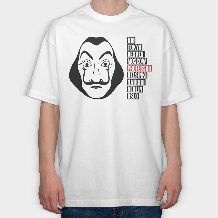 Money Heist Mask, Tricou Oversize Barbati (Unisex)