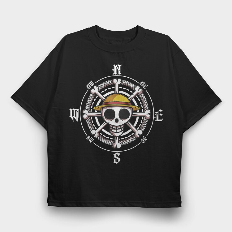 Pirate Skull Bones, Tricou Oversize Barbati (Unisex)