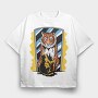 Tiger Cat Embrace, Tricou Oversize Barbati (Unisex)