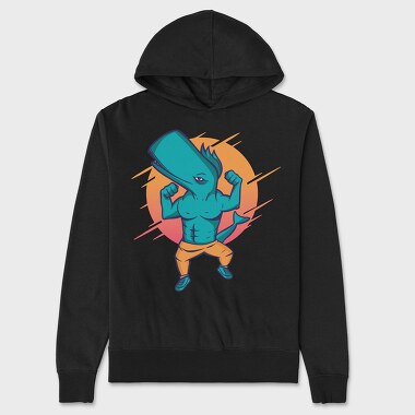 Muscular Whale, Hanorac Oversize Barbati (Unisex)