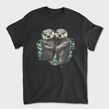 Otters Swimming, Tricou Barbati (Unisex)