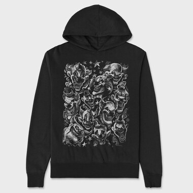 Clown Chaos Stars, Hanorac Oversize Barbati (Unisex)