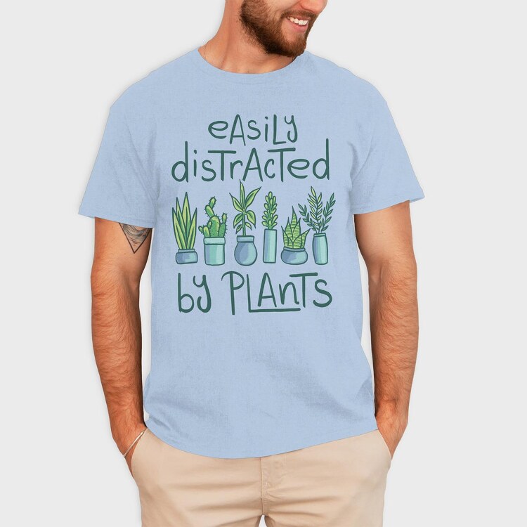 Easily Distracted by Plants, Tricou Barbati (Unisex)