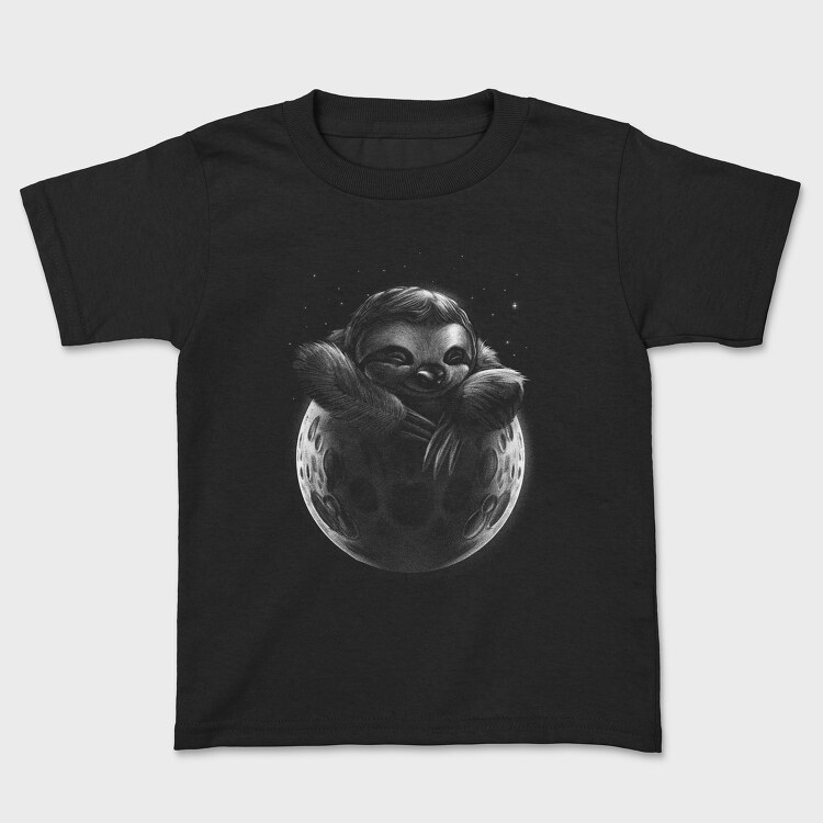 Sloth Moon Monochrome, Tricou Copii