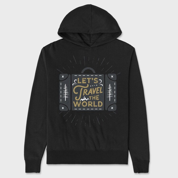 Lets Travel the World, Hanorac Oversize Barbati (Unisex)