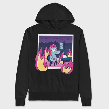 Hanorac Barbati (Unisex), Unicorn in Fire