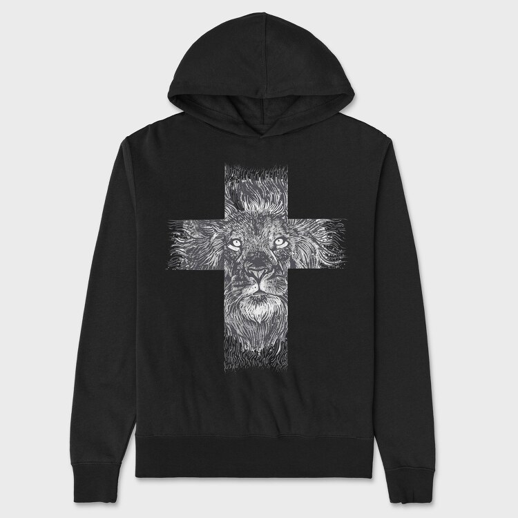 Lion Cross, Hanorac Oversize Barbati (Unisex)