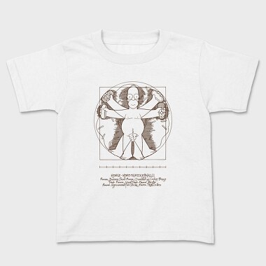 Homer Simpson Mensch Da Vinci Anatomie, Tricou Copii
