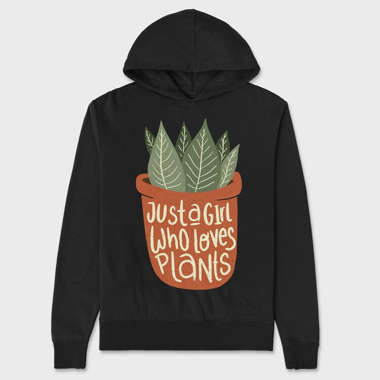 Girl Who Loves Plants, Hanorac Oversize Barbati (Unisex)