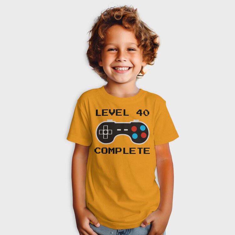 Retro Gamepad Lvl 40 Complete, Tricou Copii