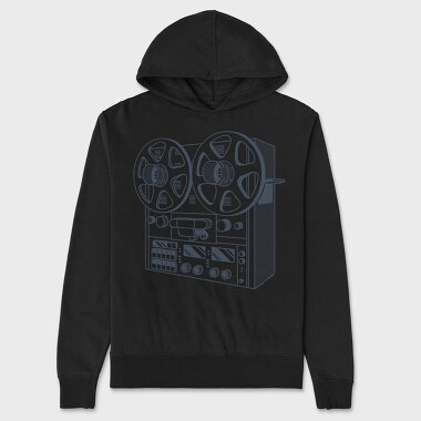 Vintage Audio Illustration 2, Hanorac Oversize Barbati (Unisex)