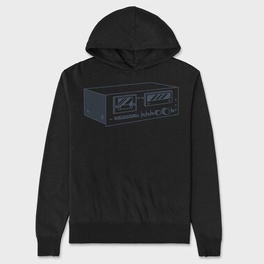 Vintage Audio Illustration 3, Hanorac Oversize Barbati (Unisex)