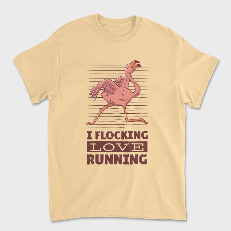 Flamingo Running, Tricou Barbati (Unisex)