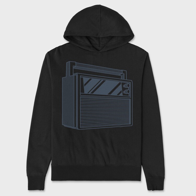 Vintage Audio Illustration 4, Hanorac Oversize Barbati (Unisex)