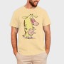Cartoon Retro Cow and Chicken 2, Tricou Barbati (Unisex)