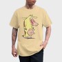 Cartoon Retro Cow and Chicken 2, Tricou Barbati (Unisex)
