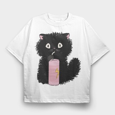 Black Cat Soda, Tricou Oversize Barbati (Unisex)