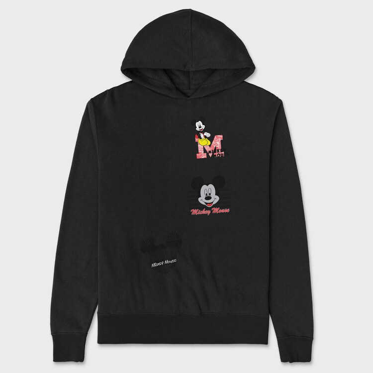 Mickey Mouse Stripes, Hanorac Oversize Barbati (Unisex)