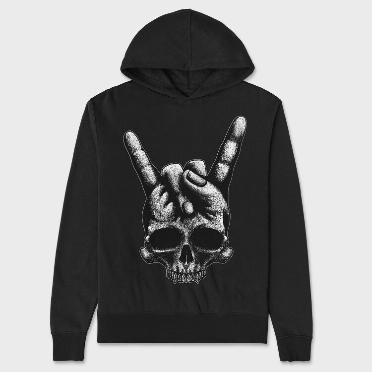 Heavy Metal Skull, Hanorac Oversize Barbati (Unisex)