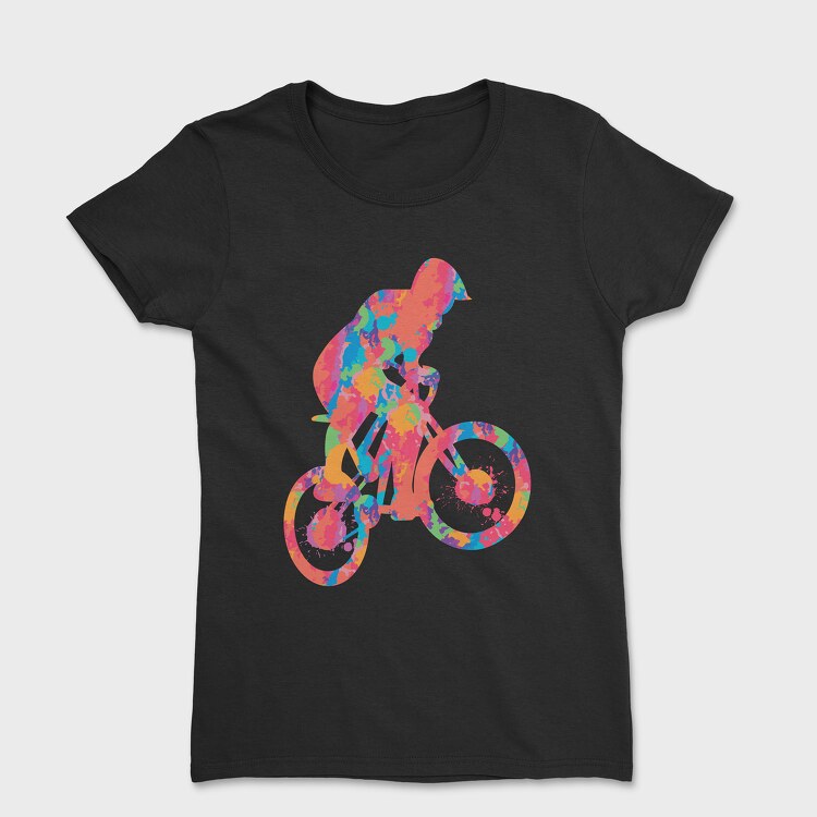 Tricou Femei, Colorful Cyclist