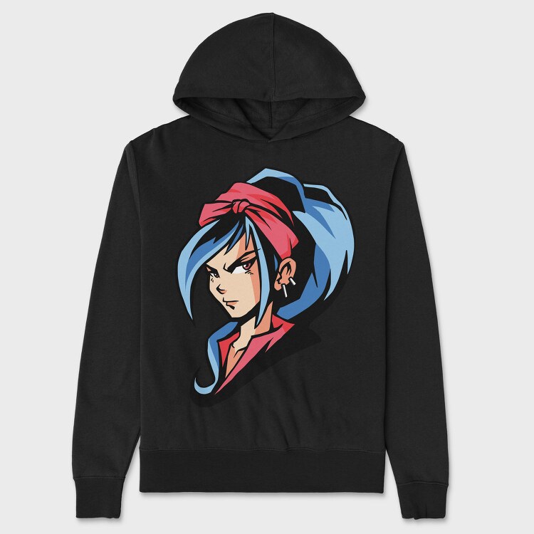Blue Hair Bandit, Hanorac Oversize Barbati (Unisex)