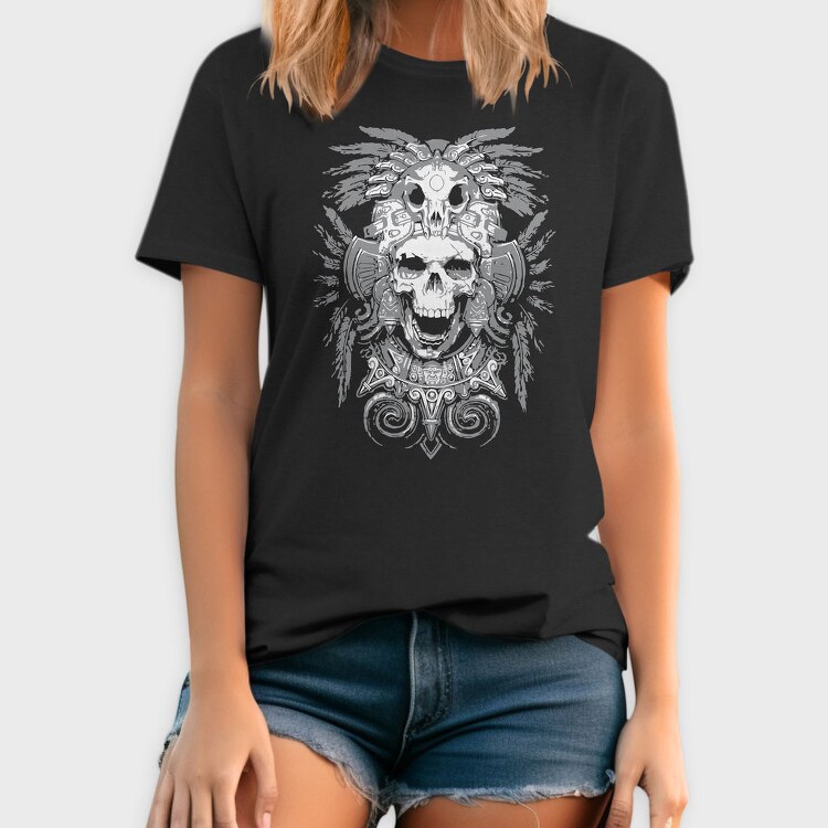 Warrior Skull Feathers, Tricou Barbati (Unisex)