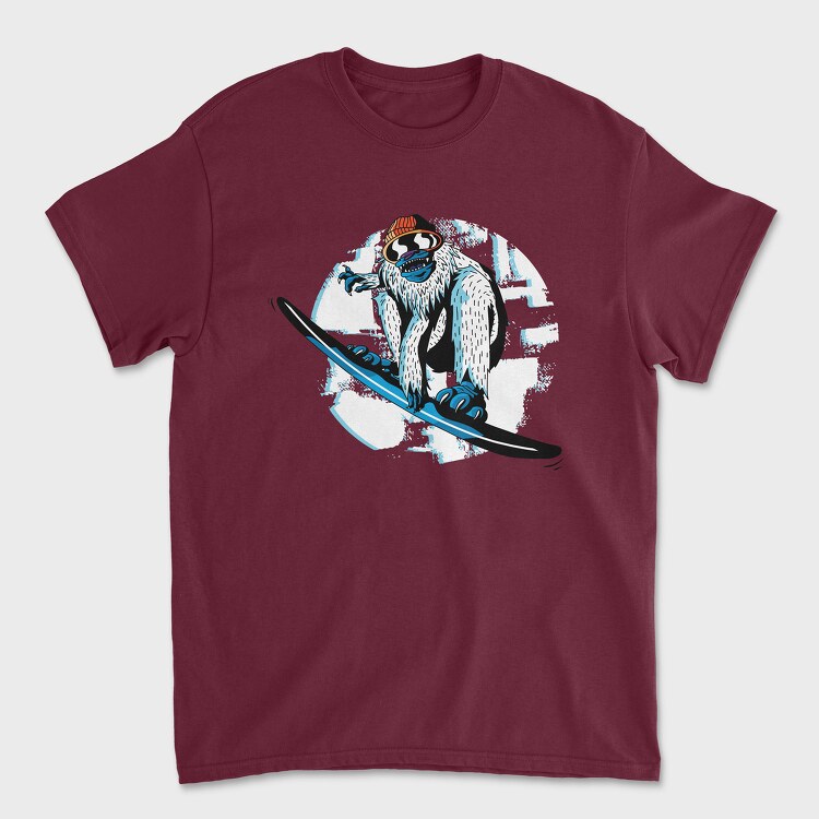 Tricou Barbati (Unisex), Snowboard Yeti