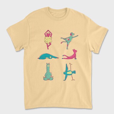 Tricou Barbati (Unisex), Animals Doing Yoga