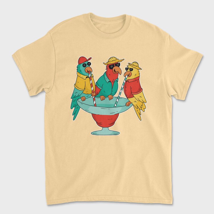 Parrots Drinking, Tricou Barbati (Unisex)