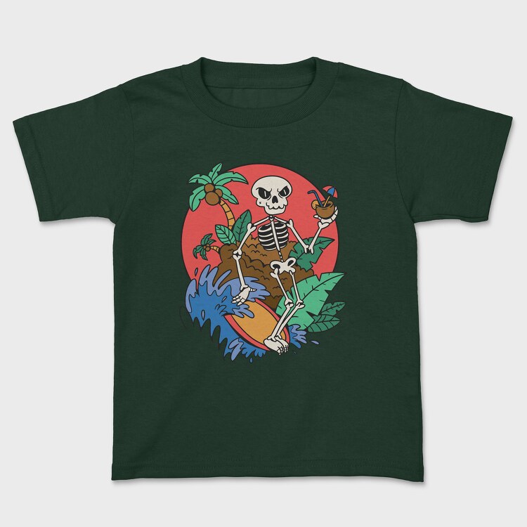 Tricou Copii, Surfing Skeleton