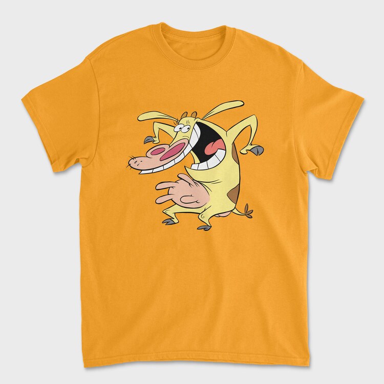 Tricou Barbati (Unisex), Cartoon Retro Cow and Chicken 3